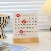 Wooden perpetual calendar, desktop acrylic calendar stand month week date display suitable for desk store office home decoration