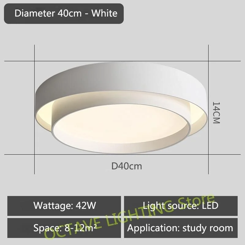 Black Or White LED Ceiling Light Modern Simple Dining Living Room Panel Lamp Creative Bedroom Kitchen Home Round Ceiling Lamp
