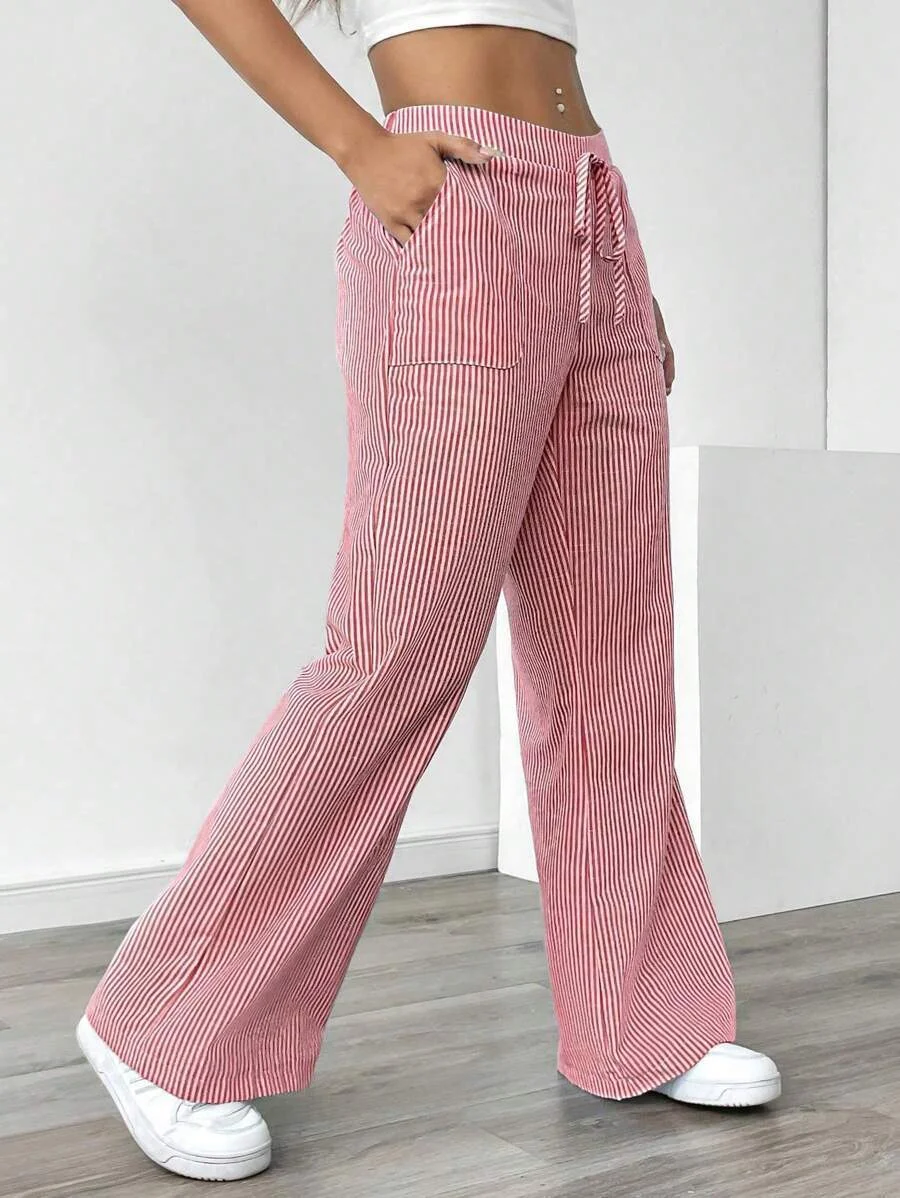 Nigikala Nigikala New Striped Trousers Casual Street Fashion Loose Broad-Legged Women