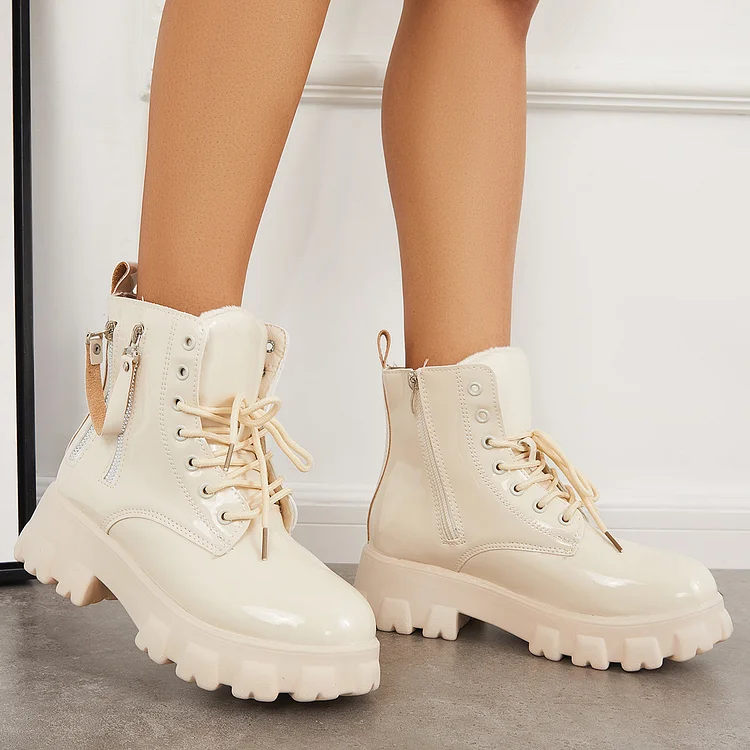 Punk Lug Sole Ankle Boots Platform Chunky Heel Combat Booties