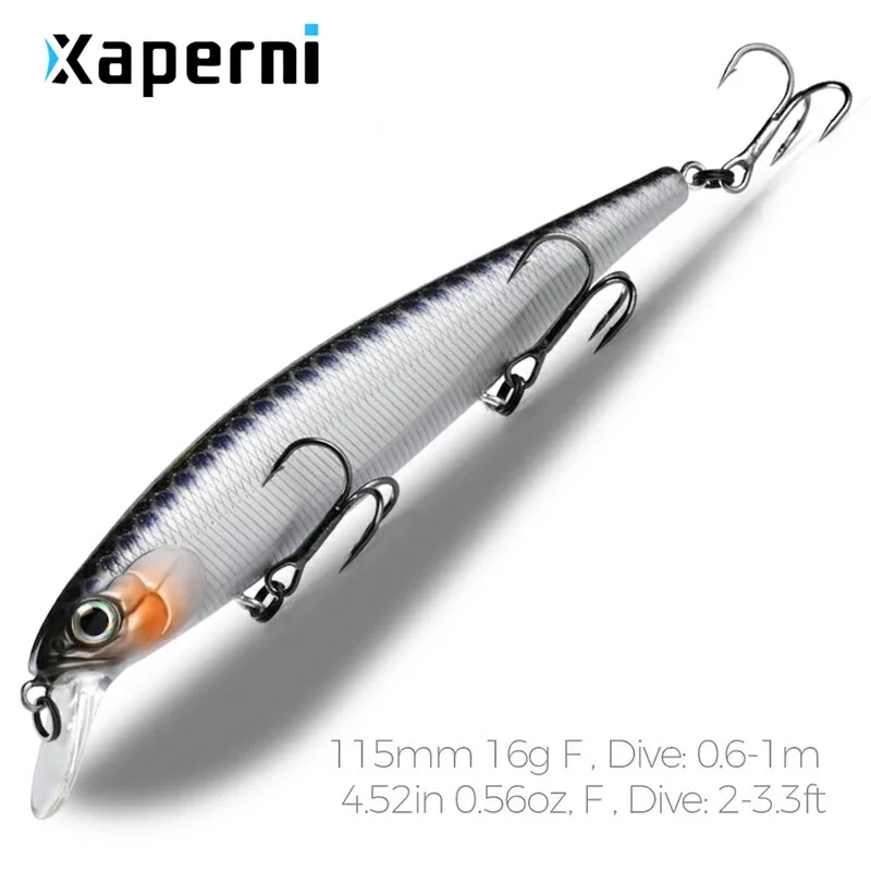Xaperni 115mm 16g Dive 0.6-1m floating Top Fishing Lures Wobblers Artificial Bait Predator Tackle jerkbaits for pike and bass