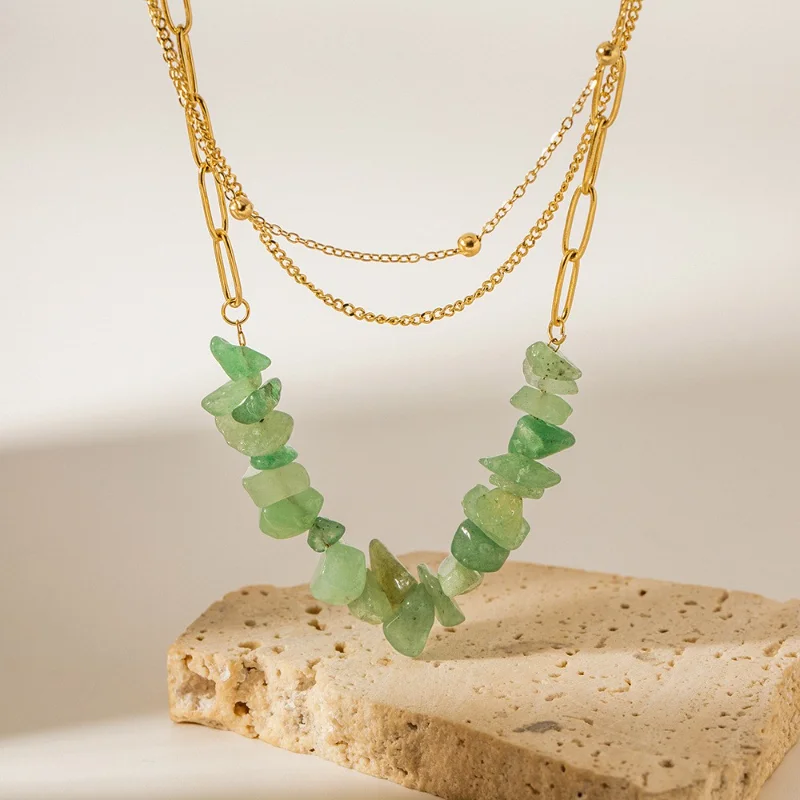 Natural Green Stone Necklace