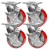 [US Local Warehouse] 5 Inch Caster Wheels Total Capacity 4000 Lbs Heavy Duty Casters with Brake Plate Casters for Trolleys Transport Materials Toolboxes