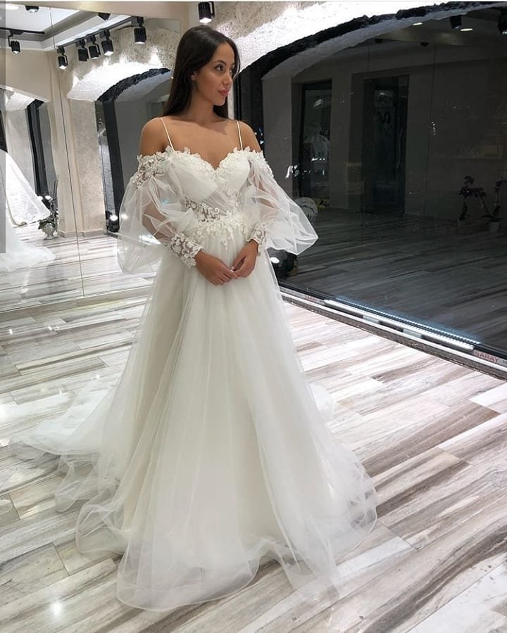 Elegant Tulle Spaghetti Straps Sleeveless Lace Applique Little Long Flower Girl Dresses, Wedding Flower Girl Dresses, FGD030