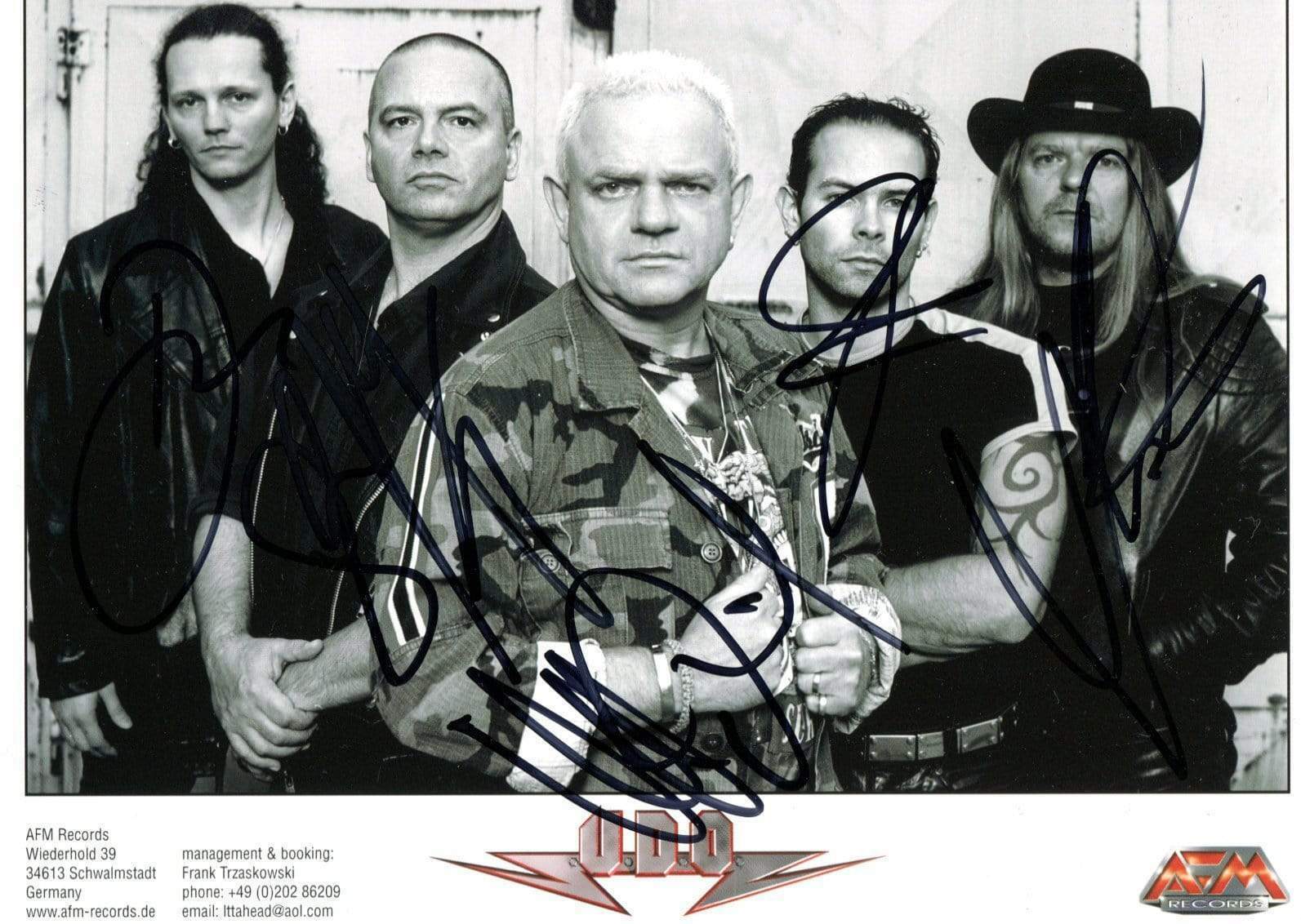 U.D.O. HEAVY METAL BAND autograph, In-Person signed promo Photo Poster painting