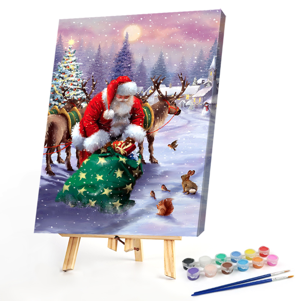 

40*50CM - Paint By Numbers - Santa Delivering Gifts, 501 Original