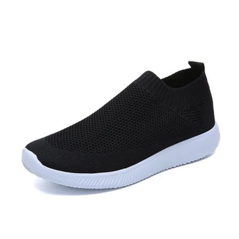 2020 Women Shoes Flat Plus Size Fashion Sock Sneakers Slip On Flat Shoes Women Loafers Walking Women Vulcanized Shoes Female