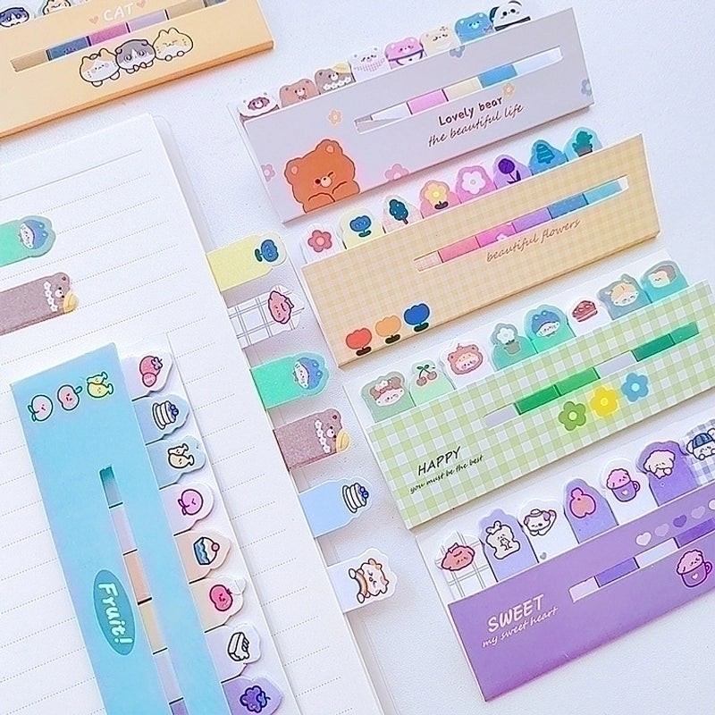 Japan And South Korea Stationery Cute Regimented Rows Notes Sticky Notes Notes Left Note Sticker Stick Label Learning Classification Notes2