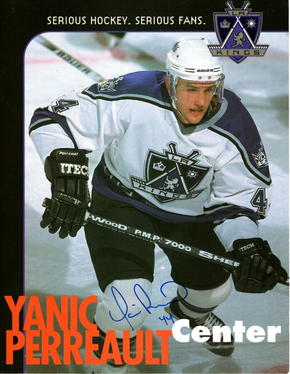 Yanic Perreault Signed Autograph 8.5X11 Photo Poster painting Card Los Angeles Kings 97-98 w/COA