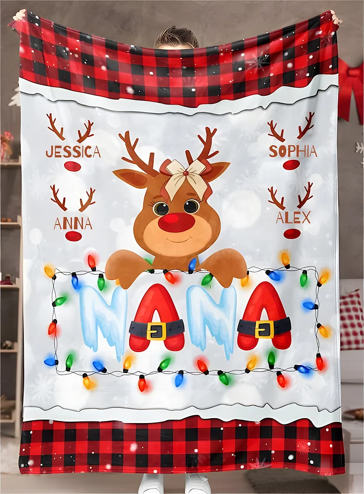 Personalized Christmas Nana Snowman Blanket|BKKid232[personalized name blankets][custom name blankets]