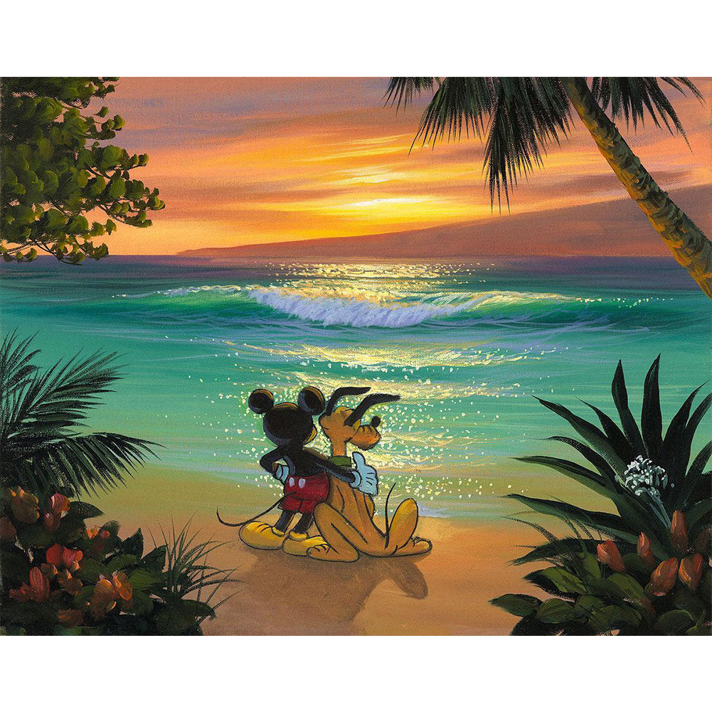 

Mickey and Goofy Watching the Sea - Round Drill Diamond Painting - 40*30CM, 501 Original