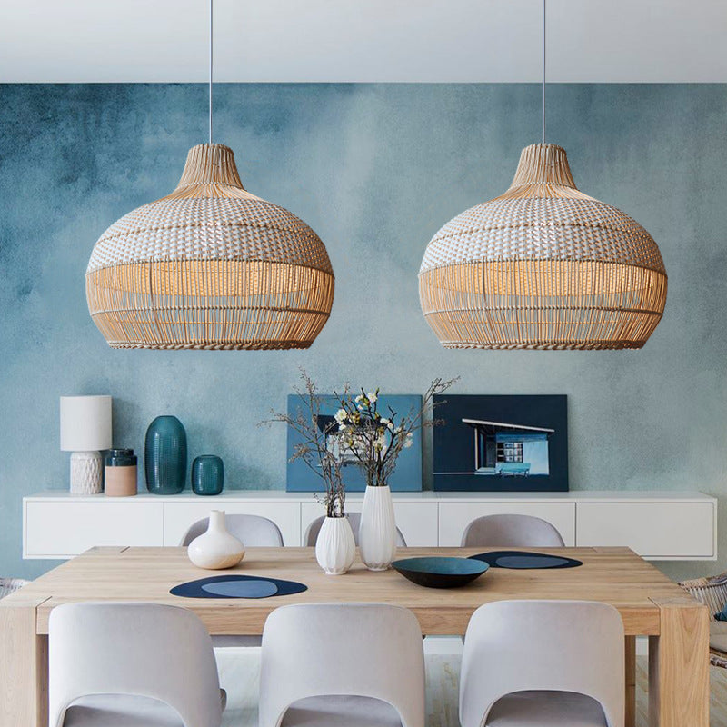 Handwoven Rattan Kitchen Island Pendant Lighting 60CM