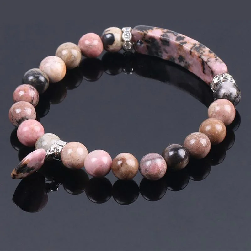 Natural Quartz Love Heart Healing Beads Bracelet