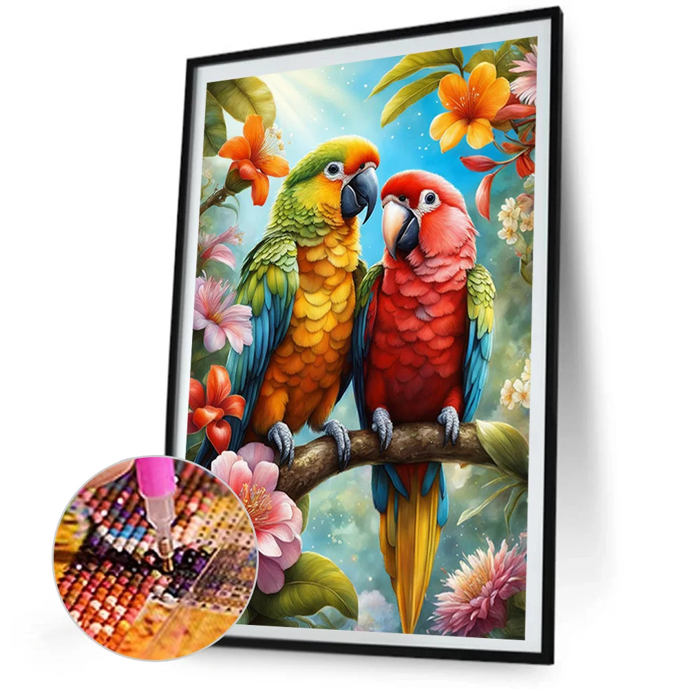 Partial AB Diamond Painting - Full Round Drill - Parrot(Canvas|45*65cm)