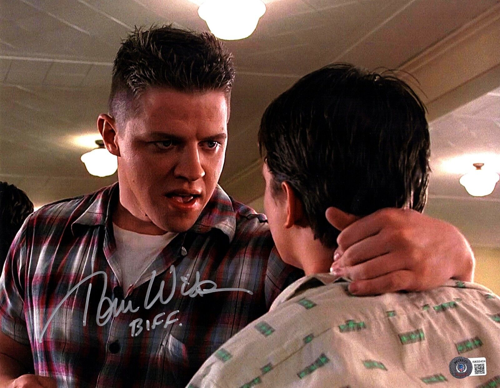 TOM WILSON Signed BACK TO THE FUTURE Biff Tannen 11x14 Photo Poster painting Beckett BAS Witness