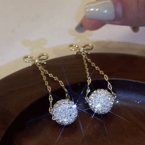 🔥 Summer Promotion 49% OFF 🔥Bow Diamond Ball Earrings