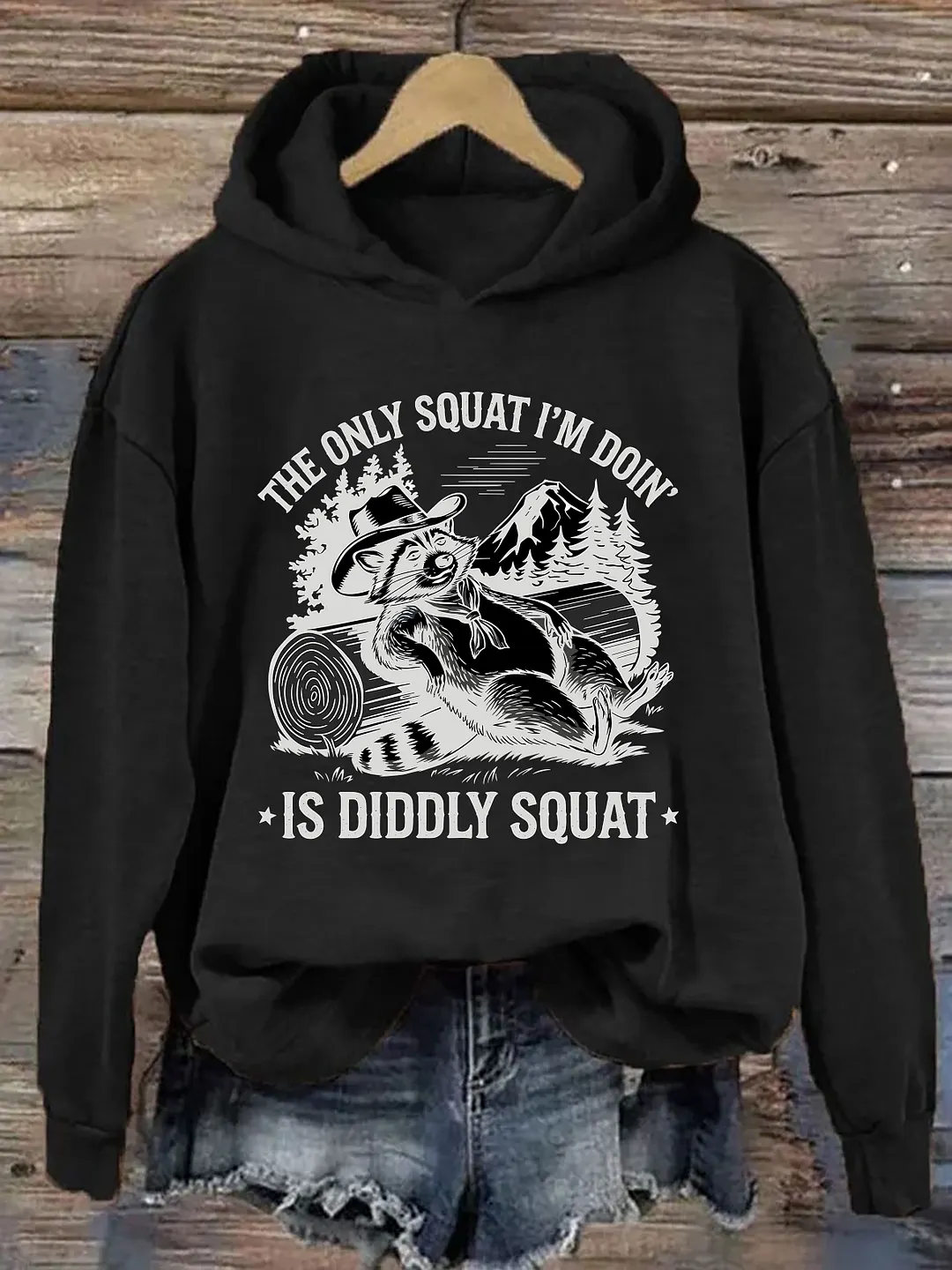 Funny Cowboy Raccoon Hoodie