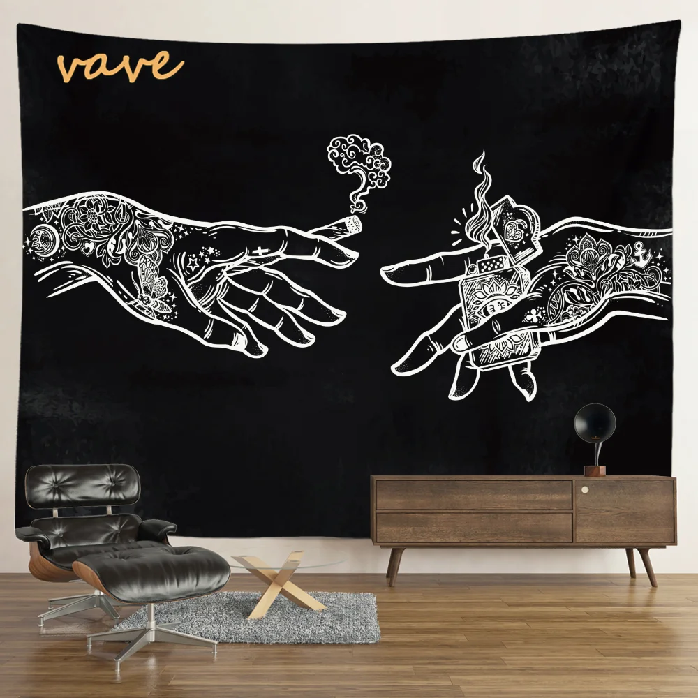 Nigikala Mandala Tapestry Sun And Moon White Black Cloth Fabric Large Tapestry Wall Hanging Boho Hippie Aesthetic Dorm Room Decor