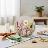 Flowers DIY Stamped Embroidery Kit with Embroidery Hoop Needlepoint Kit 30x30cm for Adults Beginners Craft Lovers Gift tapestrymarket