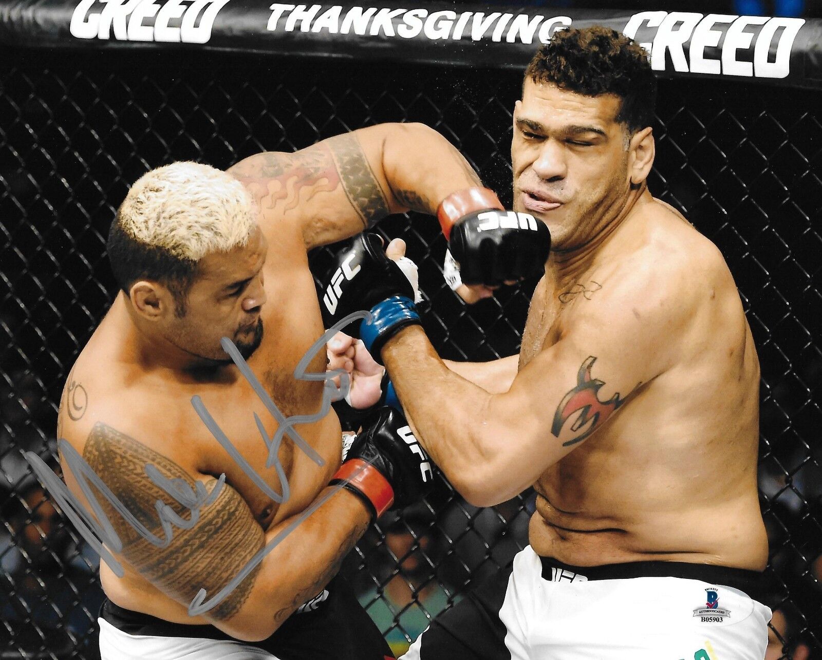 Mark Hunt Signed 8x10 Photo Poster painting BAS COA UFC Fight Night 33 Antonio Bigfoot Silva 193