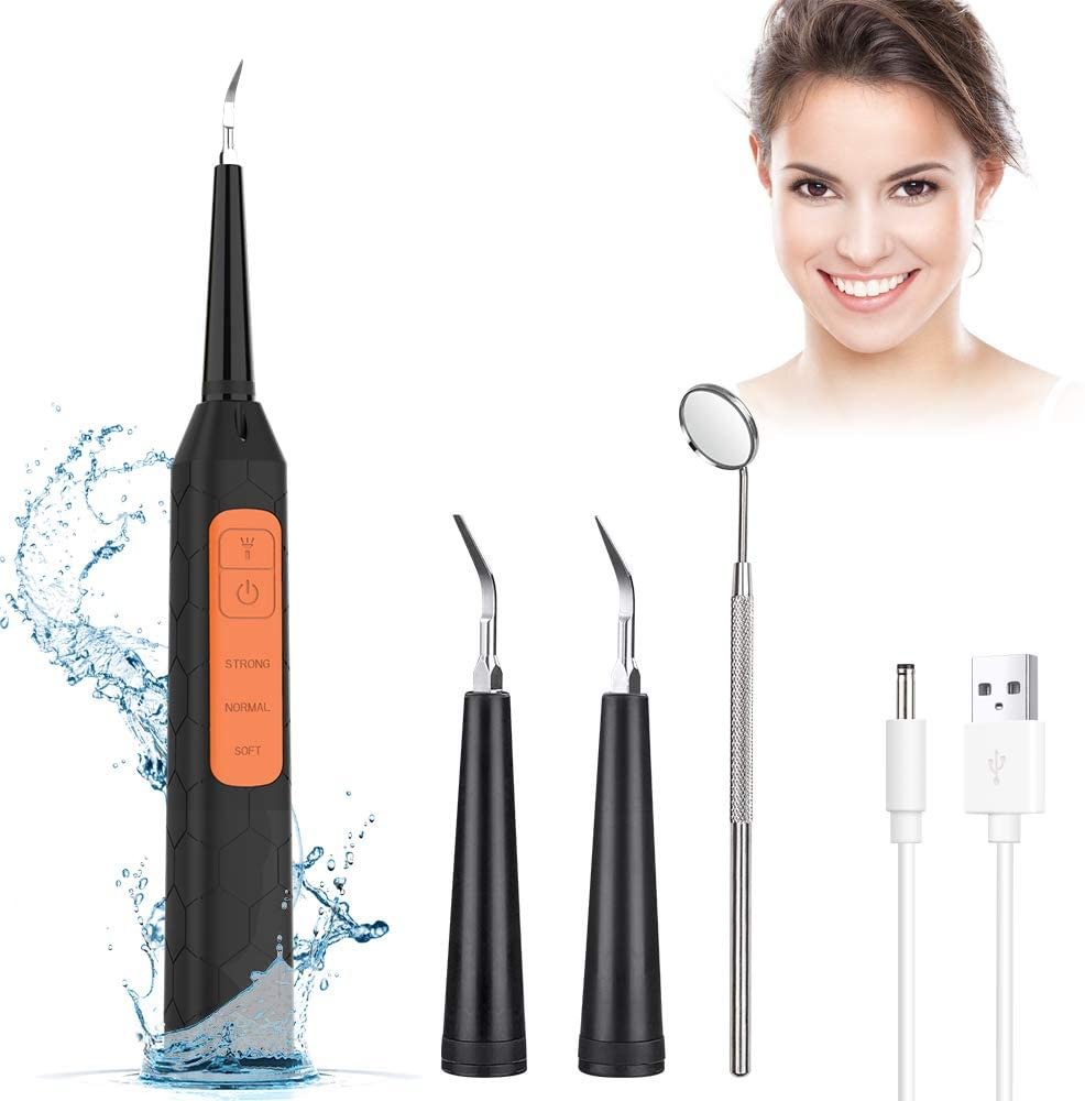Plaque Remover for Teeth, Electric Calculus Dental Tartar Remover, 3 Modes Ultrasonic Tooth Cleaner with Mouth Mirror, Waterproof Teeth Cleaning Kit