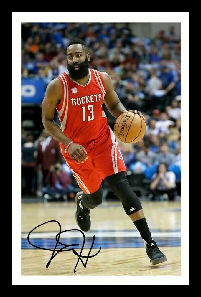 James Harden - Houston Rockets Autograph Signed & Framed Photo Poster painting