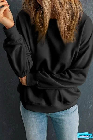 Round Neck Dropped Shoulder Sweatshirt