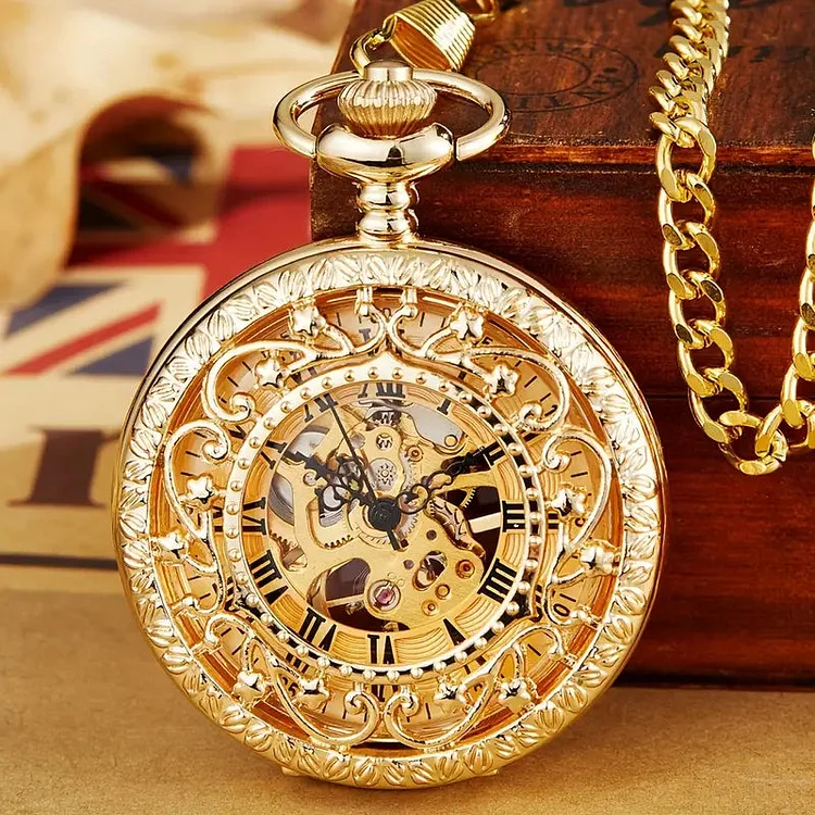 Hollow Vintage Mechanical Pocket Watch