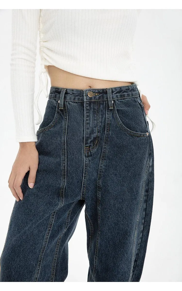 Brownm Waisted Wide Leg Jeans