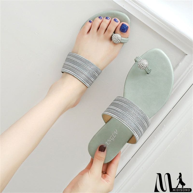 MidiSono - Female Cozy Large Size Outside Wear Flat Slipper