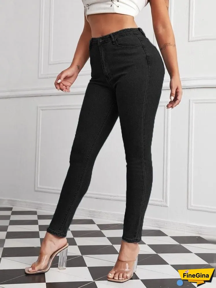High Waist Stretch Plus Size Pencil Pants
