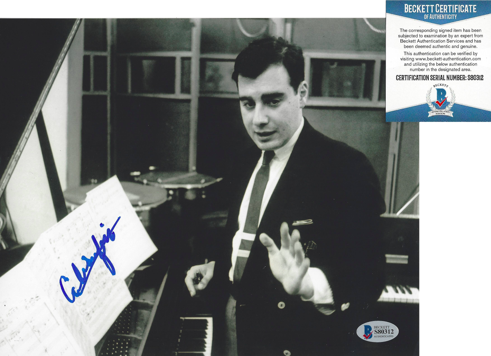 COMPOSER LALO SCHIFRIN SIGNED MISSION IMPOSSIBLE 8x10 Photo Poster painting 3 BECKETT BAS COA