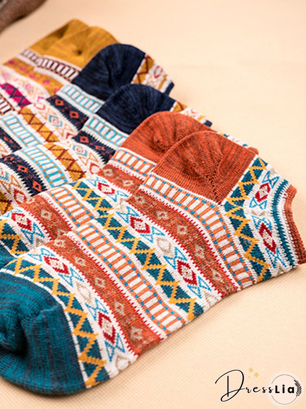 Casual Striped Pattern Cotton Socks Women's Boat Socks