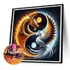 Feuerdrache Eis Phönix Yin Yang - runder Bohrer Diamond Painting - 30*30cm