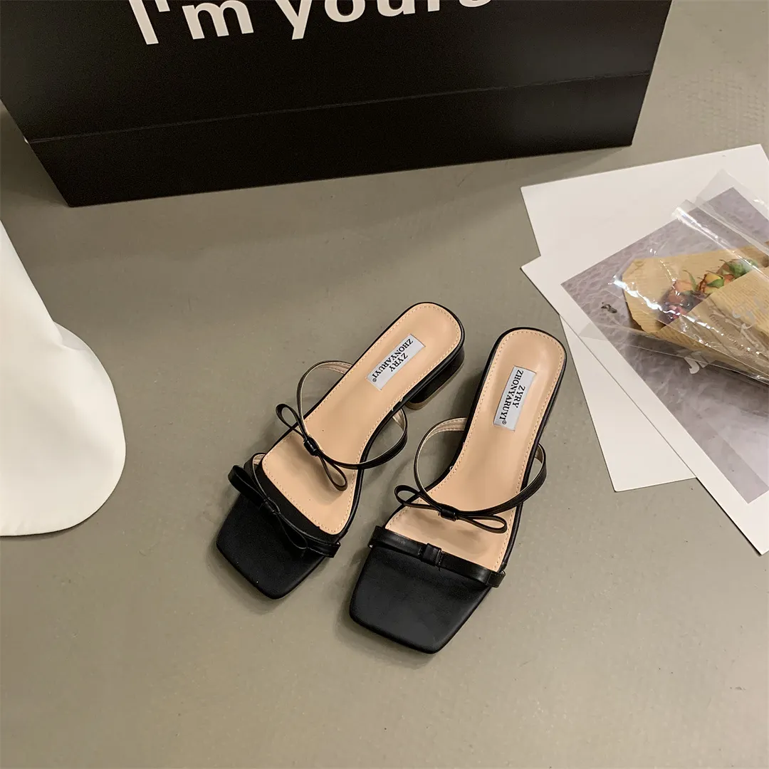 Churchf Churchf Skirt French Evening Wind Slippers Female Summer Outside Wear 2023 New Korean Version Of The Gentle Fairy Holiday Thick With Cool Drag