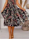Women's A Line Dress Midi Dress Short Sleeve Loosen Floral Print Spring Summer V Neck Elegant Casual Vacation Midi Dress