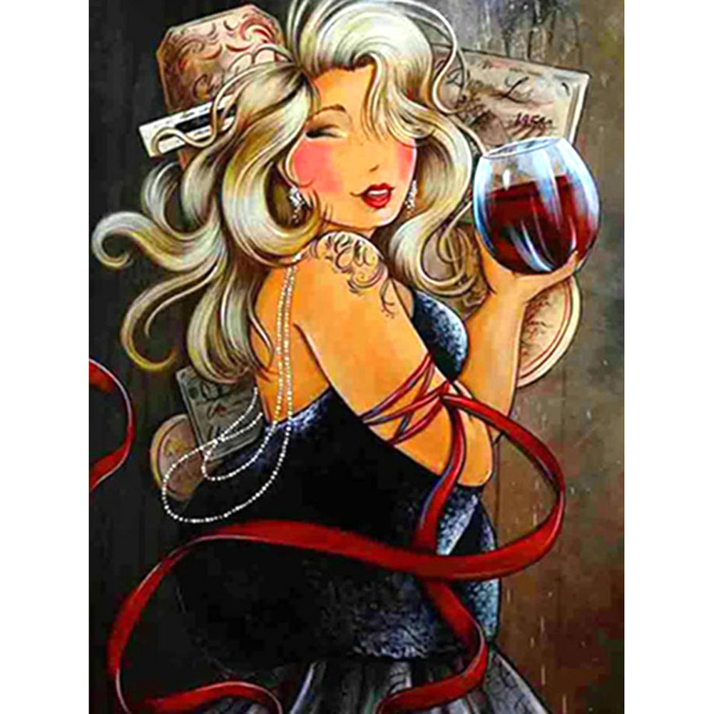 

Beauty and Red Wine - Square Drill Diamond Painting - 30*40CM, 501 Original