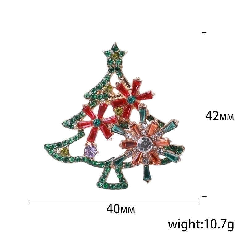 Fashion Pin Christmas Tree Alloy Inlay Rhinestones Women’S Brooches