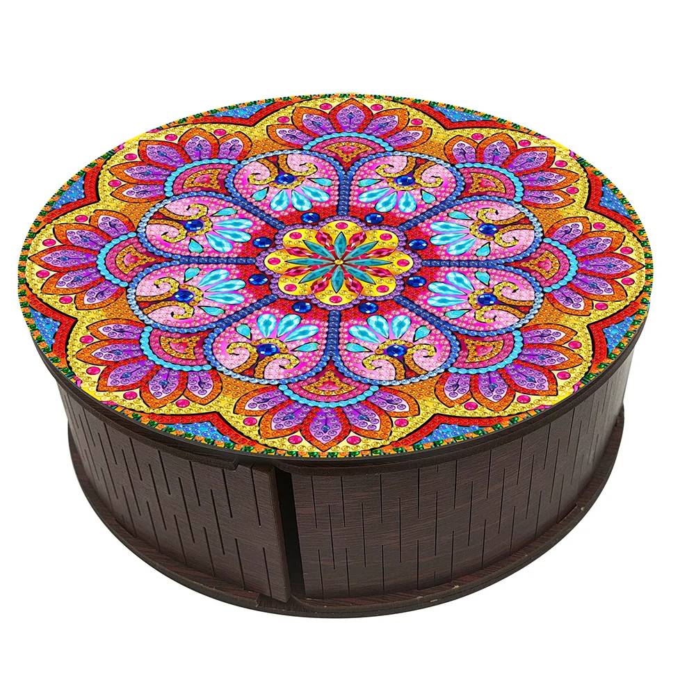 DIY Mandala Wooden Diamond Painting DIY Jewellery Box Diamond Art Bracelet Organizer