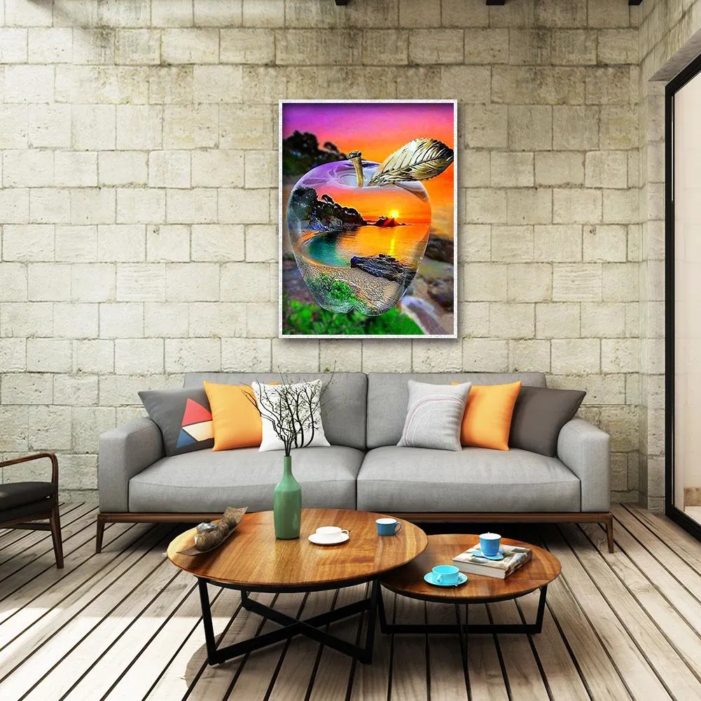 Diamond Painting - Full Round Drill - Landscape in Apple(30*40cm)