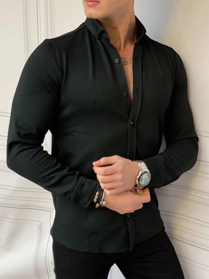 Elegant Men's Shirt In Black