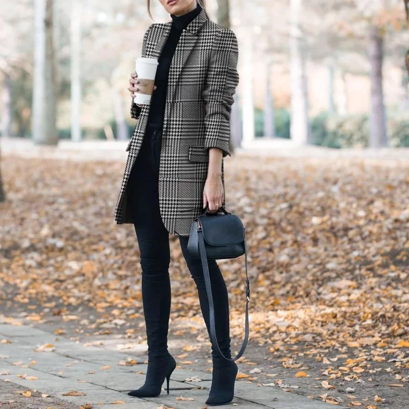 ⚡NEW SEASON⚡Casual Plaid Mid-length Coat