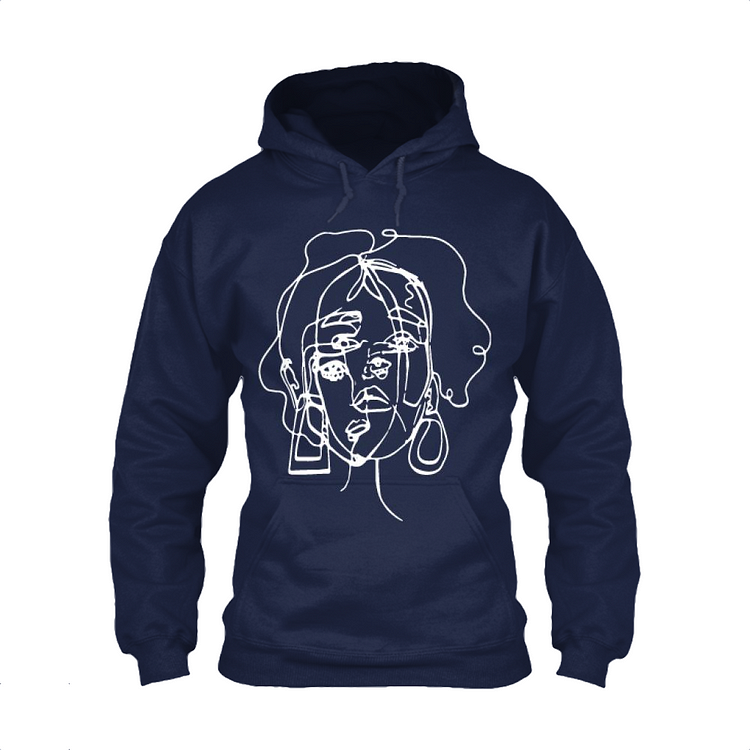 Line Silhouette Of Girl, Sculpture Classic Hoodie