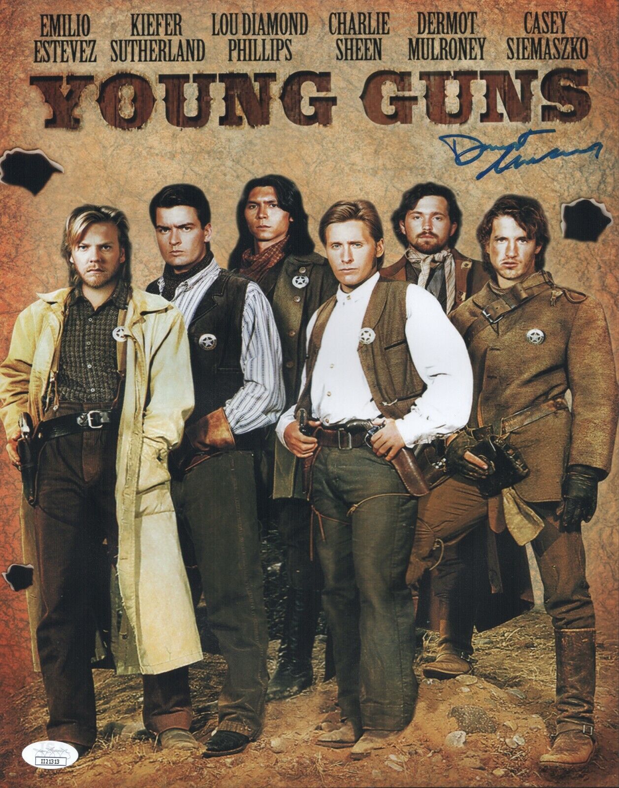 Dermot Mulroney Signed 11x14 Young Guns Dirty Steve Authentic Autograph JSA COA