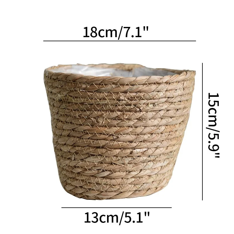 Straw Weaving Storage Baskets Nordic Large Eco Straw Plant Basket Handmade Plant Container Planter Pot Decorative Gift Basket