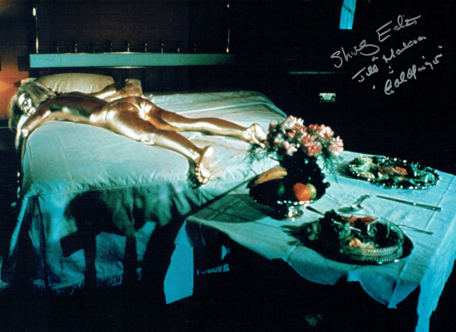 Shirley EATON Signed Autograph SEXY 16x12 James Bond Goldfinger Photo Poster painting AFTAL COA