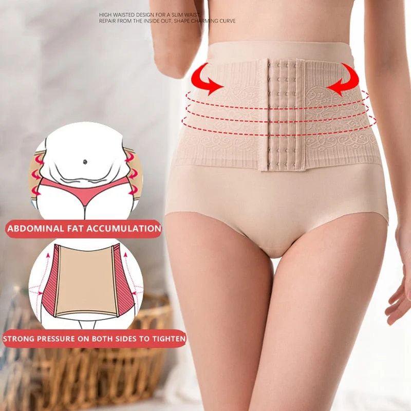 CINOON Women High Waist Shaping Panties Sexy Seamless Body Shaper Slimming Underwear Butt Lifter Abdomen Pants Shapewear