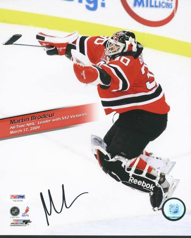 Devils Martin Brodeur Signed Authentic 8X10 Photo Poster painting Autographed PSA/DNA #U43668