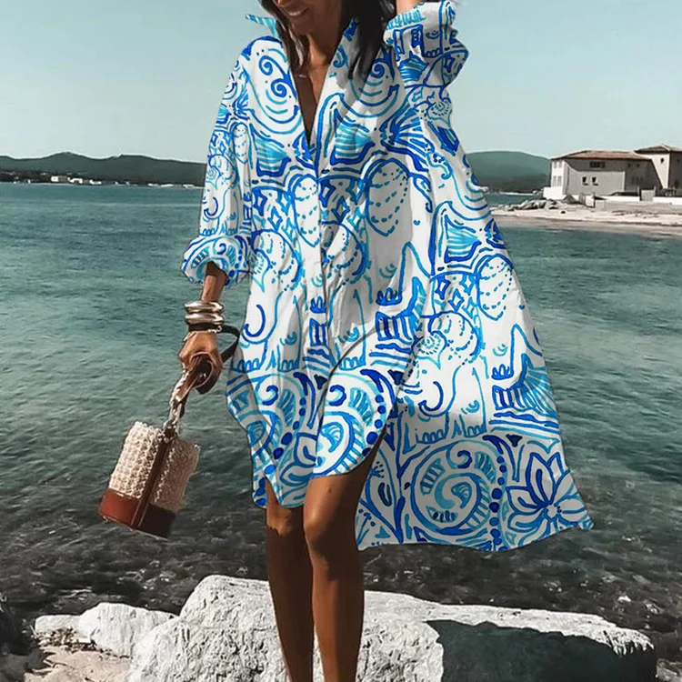 Graffiti Print Midi Dress