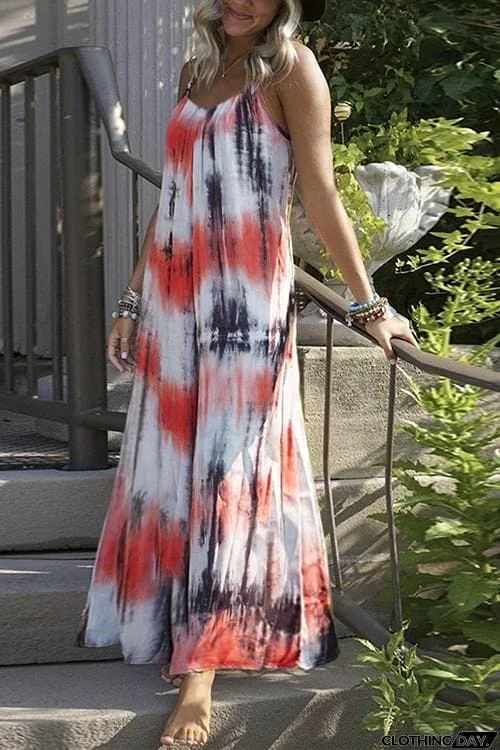 Tie Dye Slip Maxi Dress